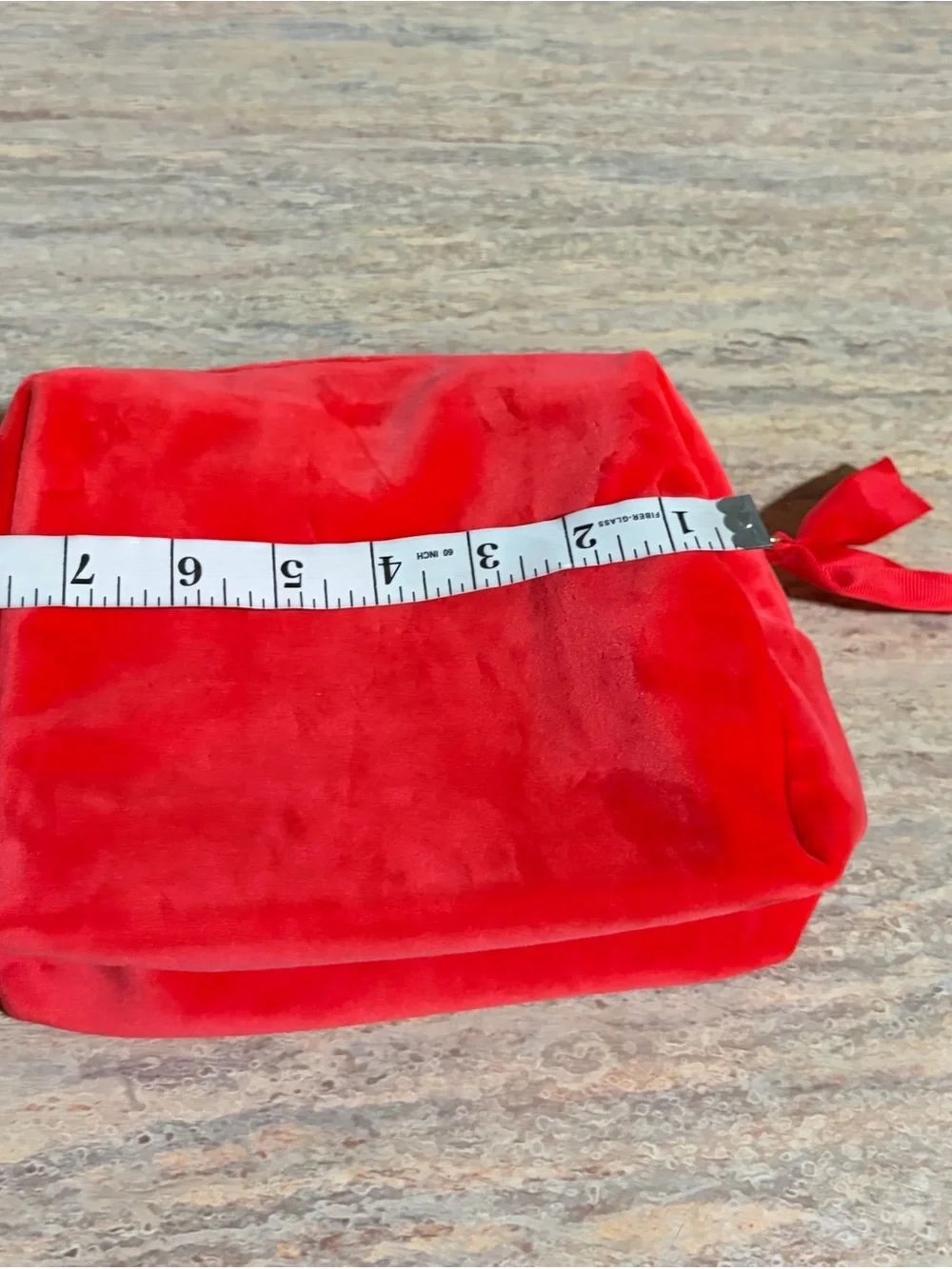 Clarins Bright Red Velvet Travel Cosmetic Pouch